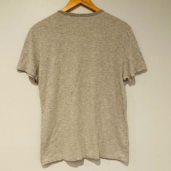 Club Monaco Gray Striped Crew Neck T Shirt XS - Picture 2 of 5